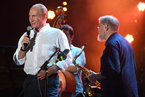 Russian President Vladimir Putin attends the Koktebel Jazz Party 2017 festival